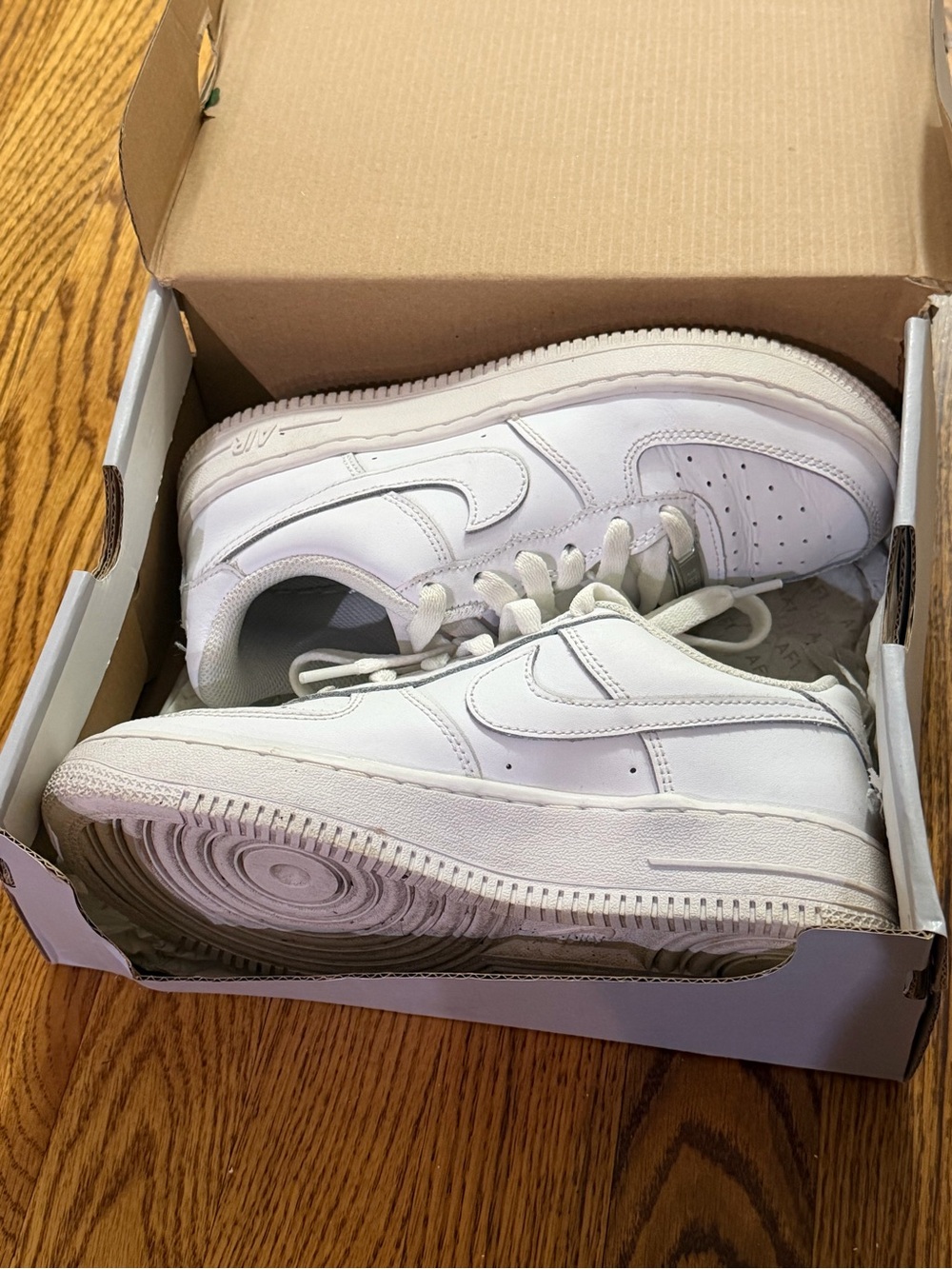 Nike Air Force 1 LE GS (White/White, FV5951 111, Size 4.5Y)